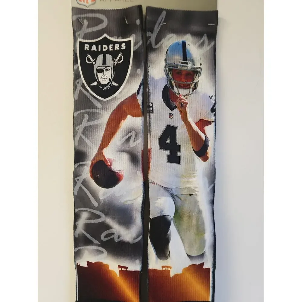 NFL Team Apparel Las Vegas Raiders Derek Carr Socks Men's Size Large